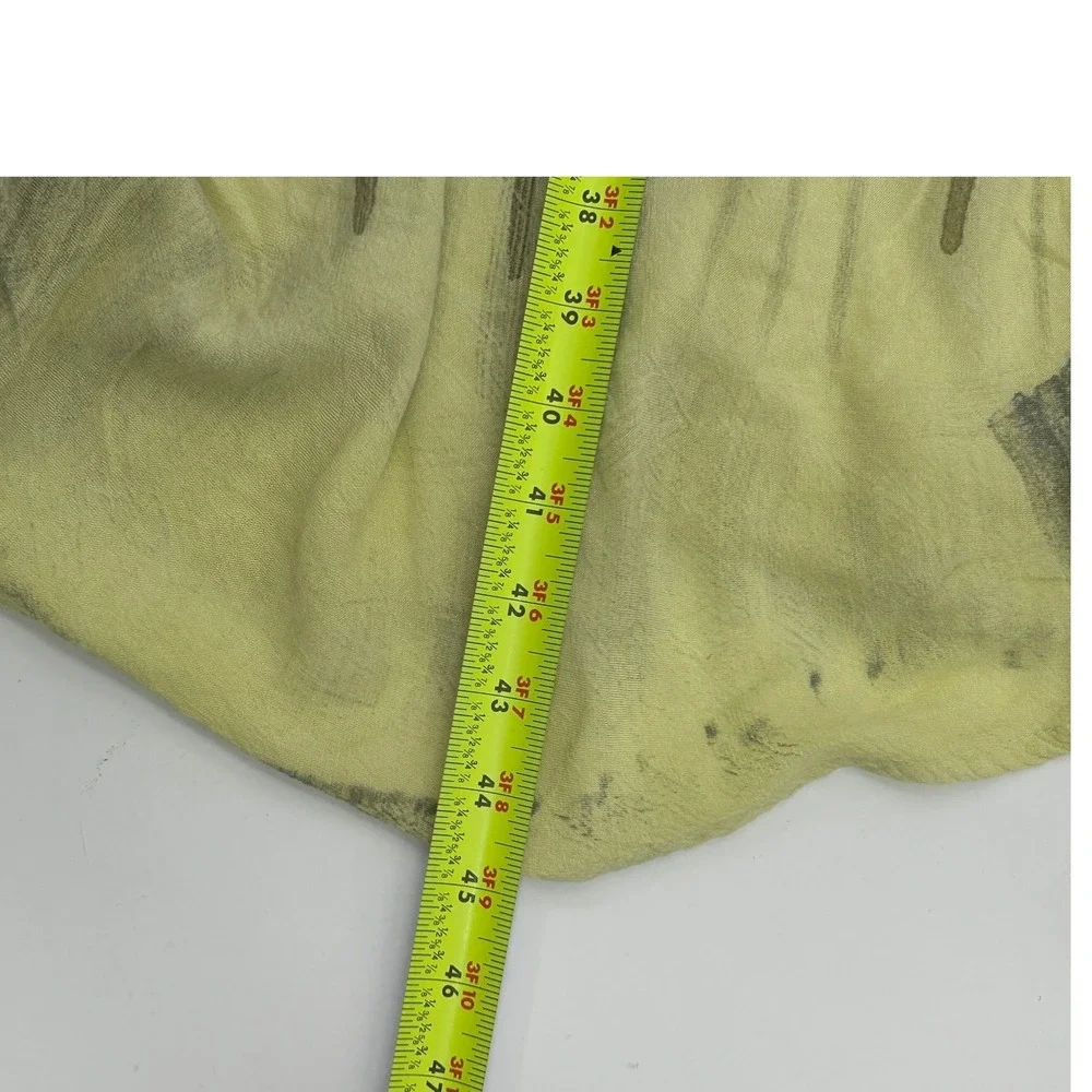 Exist Womens One Size Gray Yellow Ombre Palm Tree Sharkbite Hem Boho Dress - Picture 5 of 6